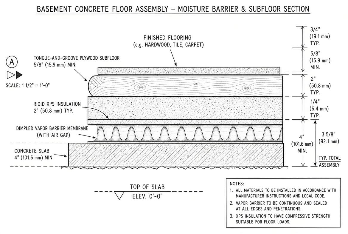 Unfinished basement foundation inspection