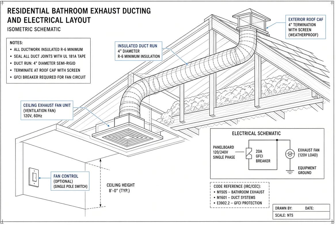 Bathroom rough-in electrical and ventilation inspection